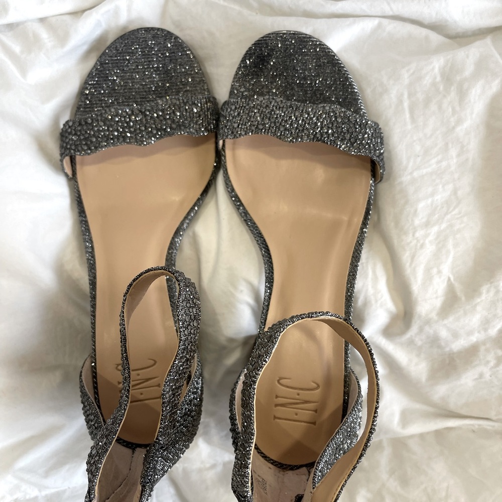 Charcoal grey bling dress shoes